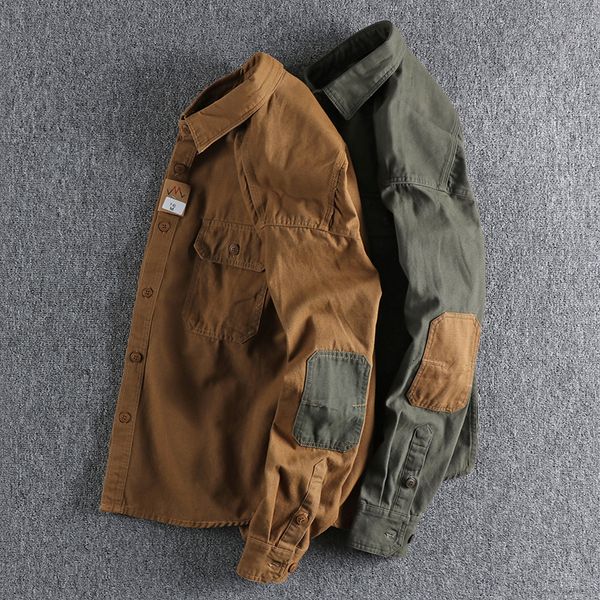 men's dress shirts sleeve patch washed grain woven cotton long sleeve shirt daily tooling retro trend youth thin coat 230828, White;black
men's dress shirts sleeve patch washed grain woven cotton long sleeve shirt daily tooling retro trend youth thin coat 230828, White;black