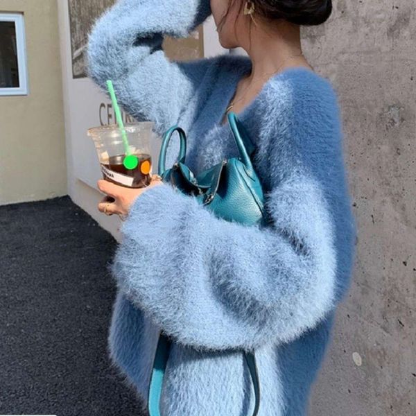 korean version sweater of the gentle wind furry imitation mink v neck pullover for women in autumn and winter all, White;black
korean version sweater of the gentle wind furry imitation mink v neck pullover for women in autumn and winter all, White;black