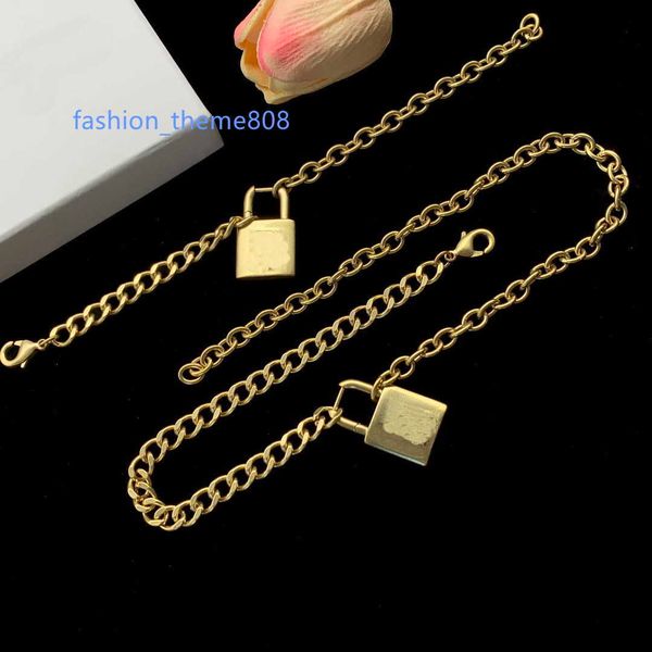 b letter lock head detachable three in one necklace bracelet earrings simple and fashionable copper plated vintage gold jewelry sets hbbs10, Black
b letter lock head detachable three in one necklace bracelet earrings simple and fashionable copper plated vintage gold jewelry sets hbbs10, Black