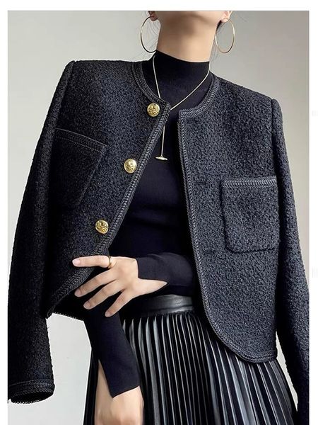 women's jackets women elegant woolen short coat autumn winter o-neck single-breasted slim ladies jacket female all-match outwear 23082, Black;brown
women's jackets women elegant woolen short coat autumn winter o-neck single-breasted slim ladies jacket female all-match outwear 23082, Black;brown