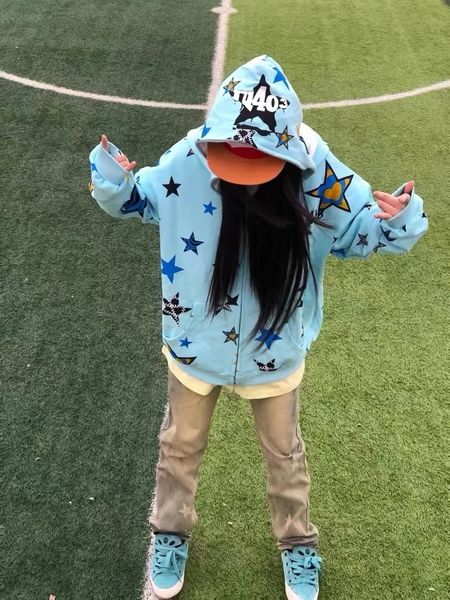 womens hoodies sweatshirts american hiphop spring and autumn blue star print cardigan sweater student female zipper double hood jacket thin, Black
womens hoodies sweatshirts american hiphop spring and autumn blue star print cardigan sweater student female zipper double hood jacket thin, Black