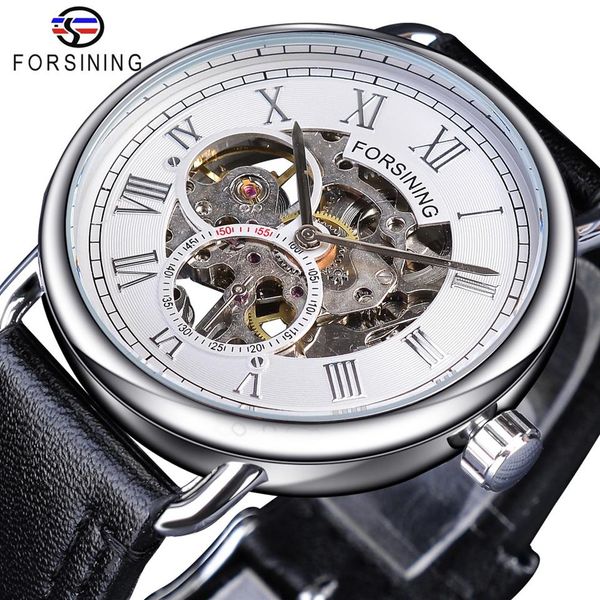 forsining white silver watch openwork clock male fashion men's mechanical watches brand luxury black genuine leather wate303j, Slivery;brown
forsining white silver watch openwork clock male fashion men's mechanical watches brand luxury black genuine leather wate303j, Slivery;brown