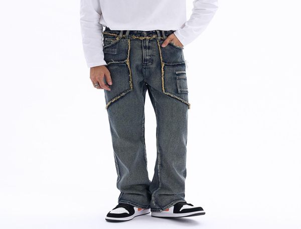 distressed pockets washed straight men039s jeans pants ripped loose casual denim trousers hip hop2056448, Black;brown
distressed pockets washed straight men039s jeans pants ripped loose casual denim trousers hip hop2056448, Black;brown