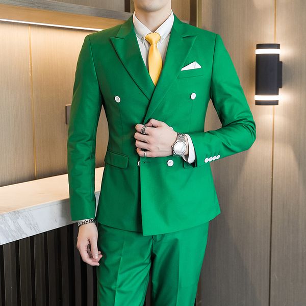 men's suits blazers 10 color 2 peices sets dress suits men blazer pants wedding stage wear double breasted formal suit costume homme 6x, White;black
men's suits blazers 10 color 2 peices sets dress suits men blazer pants wedding stage wear double breasted formal suit costume homme 6x, White;black