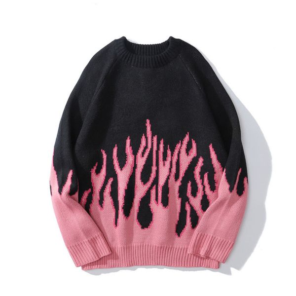 men's sweaters sweater for men knitted loose flame jacquard ins couple fashion trendy streetwear personality casual vintage knitwear ma, White;black
men's sweaters sweater for men knitted loose flame jacquard ins couple fashion trendy streetwear personality casual vintage knitwear ma, White;black