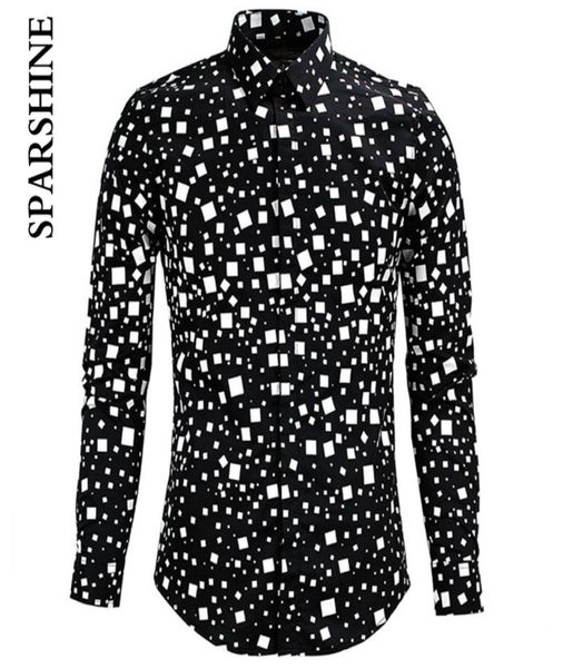 men shirt chemise homme black white square printed slim long sleeve mens dress shirts cotton shirt camisa8053912, White;black
men shirt chemise homme black white square printed slim long sleeve mens dress shirts cotton shirt camisa8053912, White;black