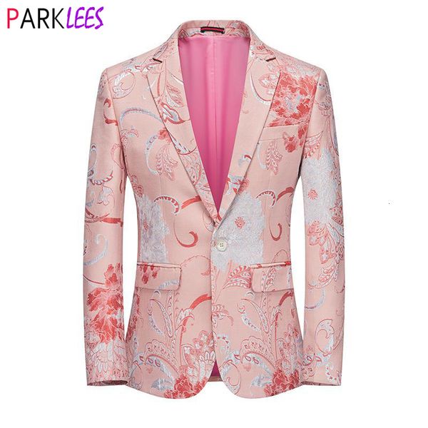 men's suits blazers pink floral jacquard tuxedo blazer jacket men one button notched lapel mens dress blazers wedding party banquet cos, White;black
men's suits blazers pink floral jacquard tuxedo blazer jacket men one button notched lapel mens dress blazers wedding party banquet cos, White;black