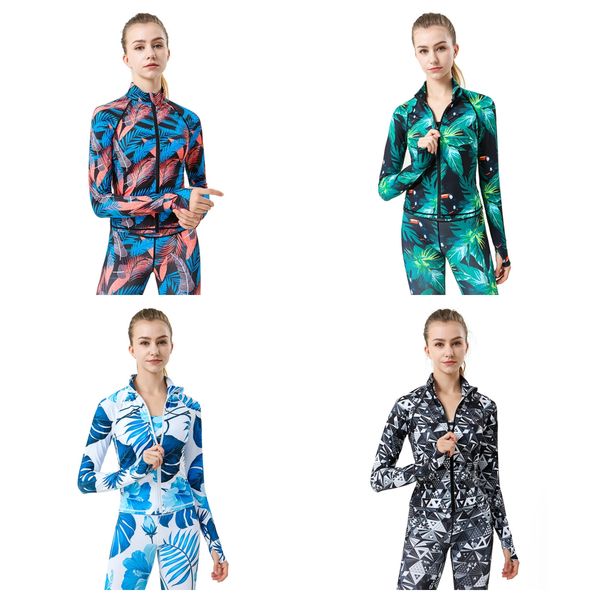 new yoga suit long sleeved women's quick drying slim fit fitness standing neck zipper finger sleeve printed sports coat, White;red
new yoga suit long sleeved women's quick drying slim fit fitness standing neck zipper finger sleeve printed sports coat, White;red