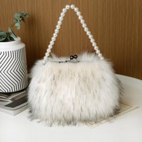 Sales factory women shoulder bags 10 colors Mao Mao Pearl chain bag elegant atmosphere clip imitation fur plush handbag sweet and lovely beaded handbags 1455#, White
Sales factory women shoulder bags 10 colors Mao Mao Pearl chain bag elegant atmosphere clip imitation fur plush handbag sweet and lovely beaded handbags 1455#, White