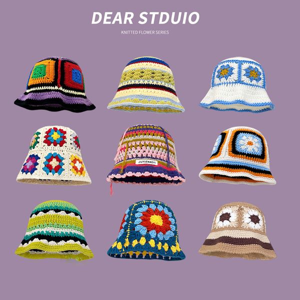 wide brim hats bucket hats autumn winter flower y2k crochet bucket hat striped fisherman hat for women sweet knitted hat wool beanies croche, Blue;gray
wide brim hats bucket hats autumn winter flower y2k crochet bucket hat striped fisherman hat for women sweet knitted hat wool beanies croche, Blue;gray