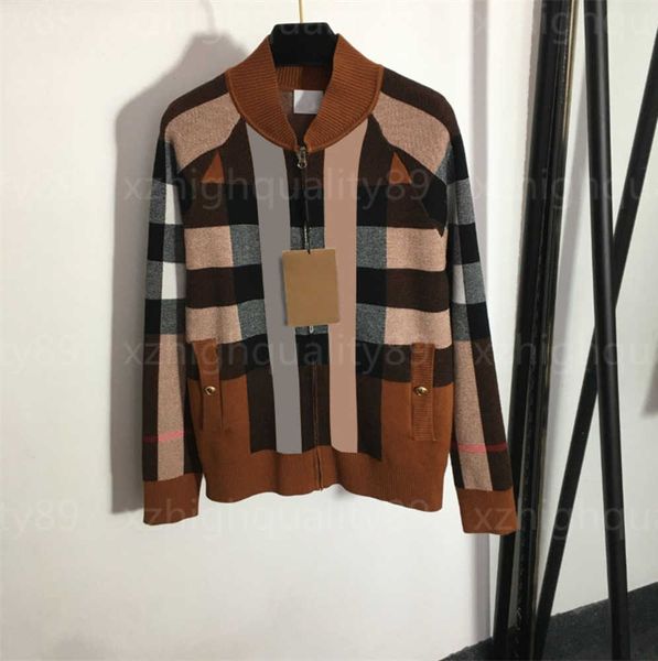 womens jacket designer cardigan women knit check coat contrast plaid long sleeve knitted zipper coats fashion luxury cardigan designers jack, Black;brown
womens jacket designer cardigan women knit check coat contrast plaid long sleeve knitted zipper coats fashion luxury cardigan designers jack, Black;brown
