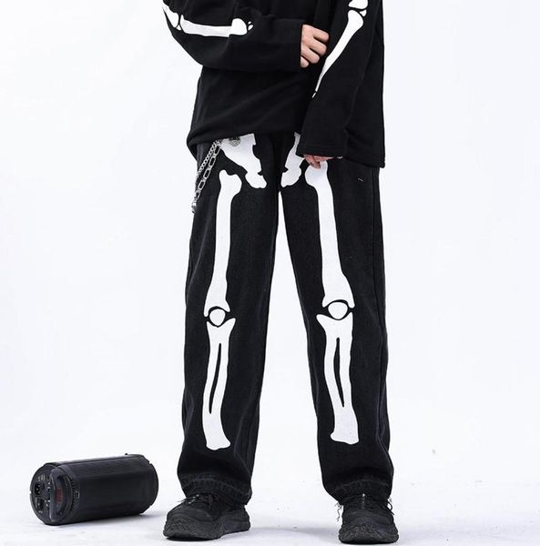 reflective skeleton print black jeans for men 2021 fashion trend straight leg hip hop denim pants teens baggy streetwear clothes m4913662, Blue
reflective skeleton print black jeans for men 2021 fashion trend straight leg hip hop denim pants teens baggy streetwear clothes m4913662, Blue