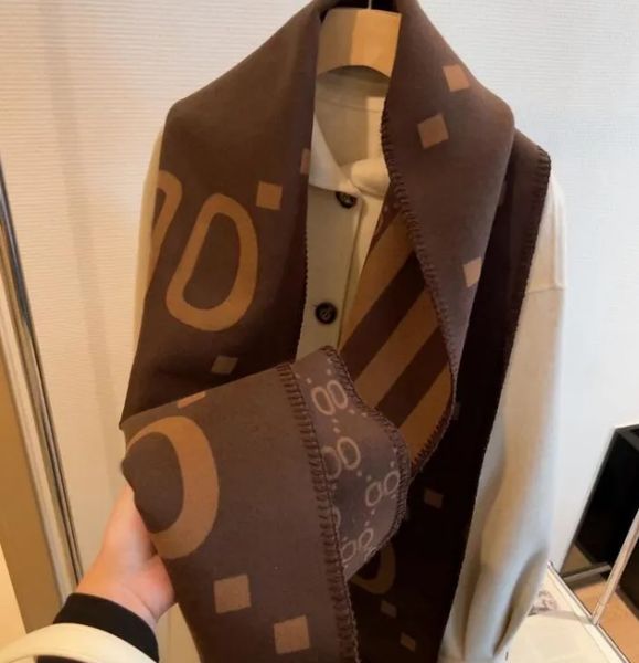 2023 Winter Scarves Long Size Male Warmer Women's Printing Letter Wool Bufanda U7HJ