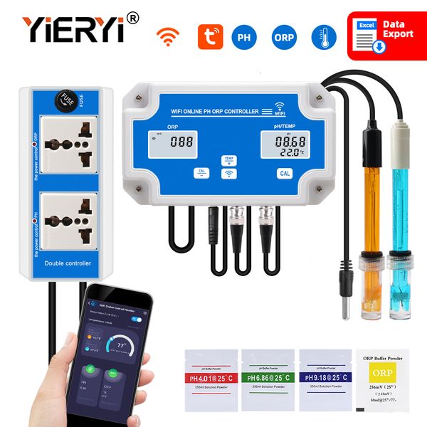 Image of PH Meters Smart WIFI Online Meter PH ORP Temp Aquarium Water Quality Tester Monitor Controller for Swimming Pool Spa Soilless Cultivation 230830