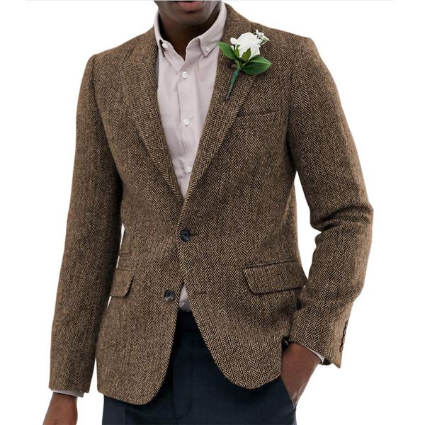 men's suits blazers classic brown herringbone business men suits jacket groom wedding slim fit party costume homme blazer 230829, White;black
men's suits blazers classic brown herringbone business men suits jacket groom wedding slim fit party costume homme blazer 230829, White;black