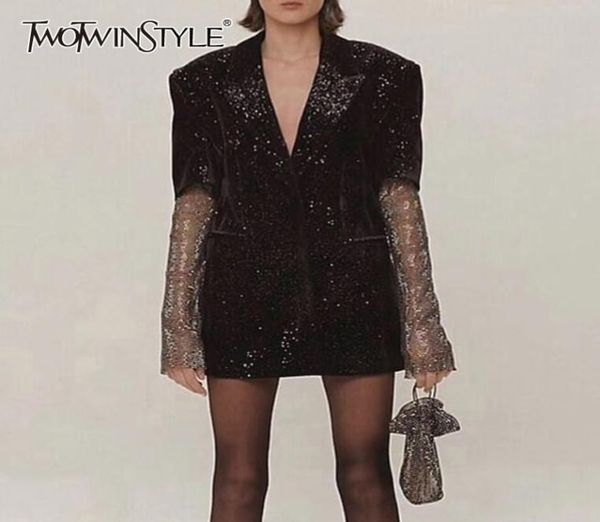 twotyle patchwork diamonds elegant womens coats notched long sleeve perspective coat female autumn fashion y2001011537849, Black;brown
twotyle patchwork diamonds elegant womens coats notched long sleeve perspective coat female autumn fashion y2001011537849, Black;brown