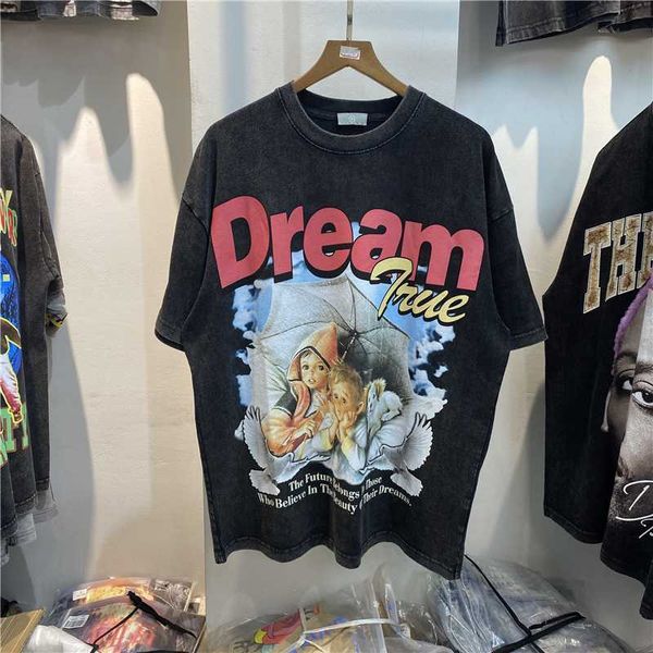 2023 new summer style clothing heavy fabric casual tee shirts comfortable personalized streetwear, White;black
2023 new summer style clothing heavy fabric casual tee shirts comfortable personalized streetwear, White;black