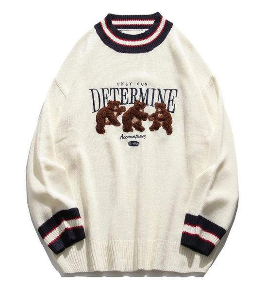 men039s sweaters lacible bear print sweater patchwork men knitted 2021 harajuku pullover oversize hip hop cotton couple unisex2822025, White;black
men039s sweaters lacible bear print sweater patchwork men knitted 2021 harajuku pullover oversize hip hop cotton couple unisex2822025, White;black