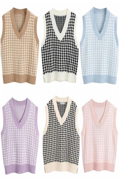 fashion plaid oversized houndstooth knitted vest sweater for women girls vintage sleeveless side vents female waistcoat chic 6339543, White;black
fashion plaid oversized houndstooth knitted vest sweater for women girls vintage sleeveless side vents female waistcoat chic 6339543, White;black