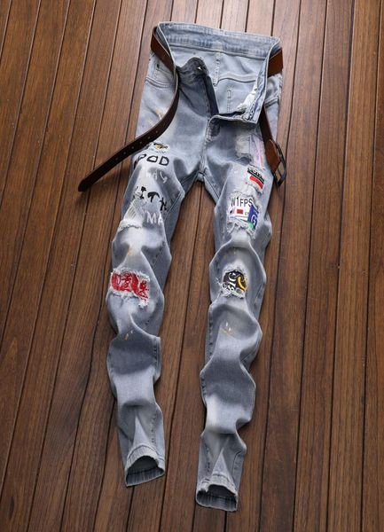 spring and summer new men039s jeans light color hole patch men039s small straight slim fit trend embroidery casual trousers9269490, Blue
spring and summer new men039s jeans light color hole patch men039s small straight slim fit trend embroidery casual trousers9269490, Blue