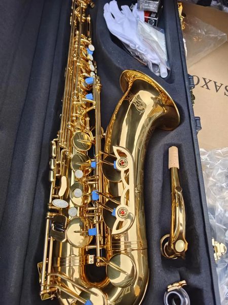 golden b-flat professional tenor saxophone brass gold plated deep engraving fine pattern tenor sax jazz instrument
golden b-flat professional tenor saxophone brass gold plated deep engraving fine pattern tenor sax jazz instrument