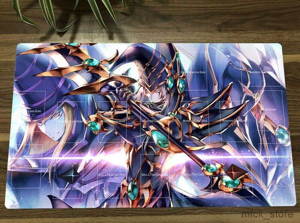 Image of Mouse Pads Wrist Rests NEW YuGiOh Dark Magician Trading Card Game Mat Mouse Pad Yugioh Playmat TCG CCG Mat With Zones Bag Gift R230830