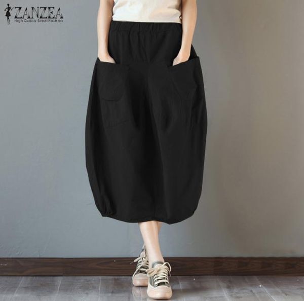 2019 zanzea summer women elastic hem cotton linen skirts pockets casual work midi skirt baggy party jupe faldas plus size y19043002944962, Black
2019 zanzea summer women elastic hem cotton linen skirts pockets casual work midi skirt baggy party jupe faldas plus size y19043002944962, Black