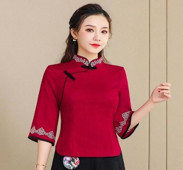 ethnic clothing ladies chinese blouses traditional embroidery 34 sleeve cheongsam style shirt women039s qipao ta21448084860, Red
ethnic clothing ladies chinese blouses traditional embroidery 34 sleeve cheongsam style shirt women039s qipao ta21448084860, Red