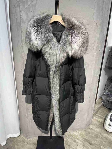 women's fur faux fur 2023 new winter women warm coat 90% down jacket long real fox fur collar thick luxury outerwear female coat street, Black
women's fur faux fur 2023 new winter women warm coat 90% down jacket long real fox fur collar thick luxury outerwear female coat street, Black