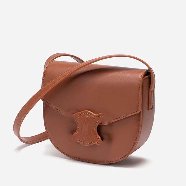 

Designer Bag Fashion Mini Saddle Bag Skew Straddle Bag Semi-round Women's Bag Shoulder Bag High Quality Leather Fashion Handbag, White