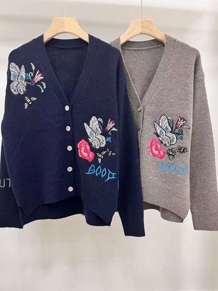 women s knits tees fall ladies v neck cardigan women exquisite butterfly flower letter embroidery long sleeve single breasted sweater coat 2, White
women s knits tees fall ladies v neck cardigan women exquisite butterfly flower letter embroidery long sleeve single breasted sweater coat 2, White