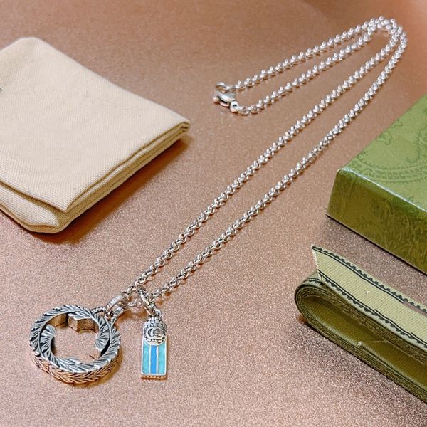 designer pendant necklace ggity chains retro beaded necklaces luxury jewelry women fashion accessories b34, Silver
designer pendant necklace ggity chains retro beaded necklaces luxury jewelry women fashion accessories b34, Silver