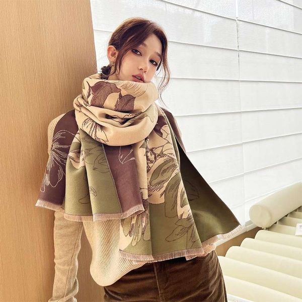 elegant magnolia flower fragrance cashmere scarf womens autumn and winter high grade necklace thick warm double, Blue;gray
elegant magnolia flower fragrance cashmere scarf womens autumn and winter high grade necklace thick warm double, Blue;gray