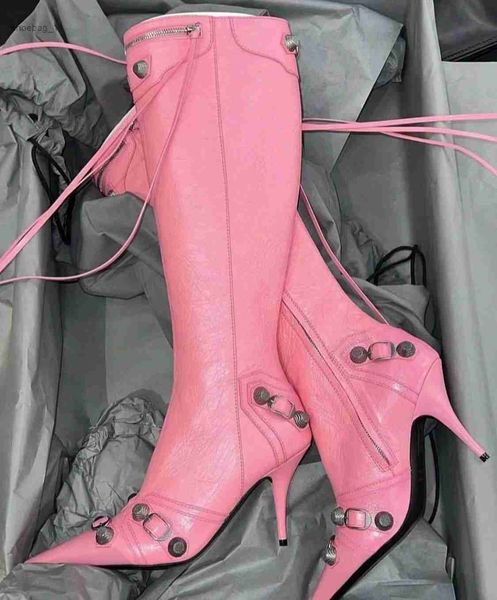boots designer boots cagole knee high boots women stiletto heel pointed toes boot lambskin leather stud buckle embellished side zip shoes, Black
boots designer boots cagole knee high boots women stiletto heel pointed toes boot lambskin leather stud buckle embellished side zip shoes, Black