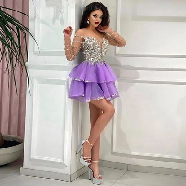 purple beaded crystals homecoming dresses v neck long sleeves organza graduation dresses elegant short cocktail party gowns, Blue;pink
purple beaded crystals homecoming dresses v neck long sleeves organza graduation dresses elegant short cocktail party gowns, Blue;pink