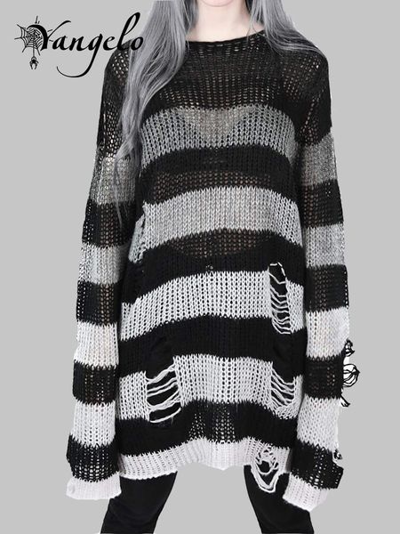 men's sweaters punk gothic striped long sweater stretch thin pullover broken sweater hollow out slit spring knit jumpers y2k clothes fo, White;black
men's sweaters punk gothic striped long sweater stretch thin pullover broken sweater hollow out slit spring knit jumpers y2k clothes fo, White;black