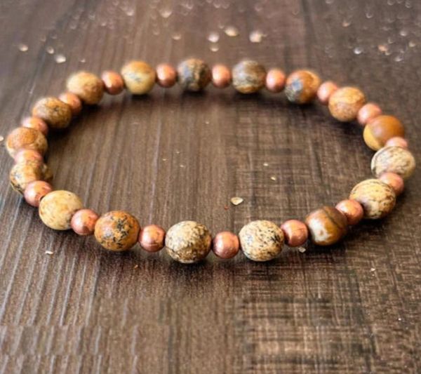mg1631 strand womens seven chakra wrist mala bracelet 6 mm picture jasper with copper beaded bracelet handmade yoga malas9779038, Black
mg1631 strand womens seven chakra wrist mala bracelet 6 mm picture jasper with copper beaded bracelet handmade yoga malas9779038, Black