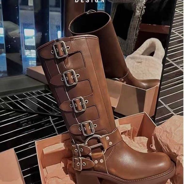 boots luxury designer boots harness belt buckled cowhide leather biker knee boots chunky heel zip knight boots fashion square toe ankle boot, Black
boots luxury designer boots harness belt buckled cowhide leather biker knee boots chunky heel zip knight boots fashion square toe ankle boot, Black