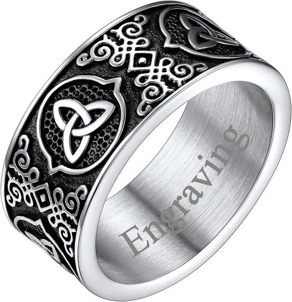 faithheart 8mm moon star sun band rings for women men stainless steel celtic knot band polished bands personalized customizable, Silver
faithheart 8mm moon star sun band rings for women men stainless steel celtic knot band polished bands personalized customizable, Silver