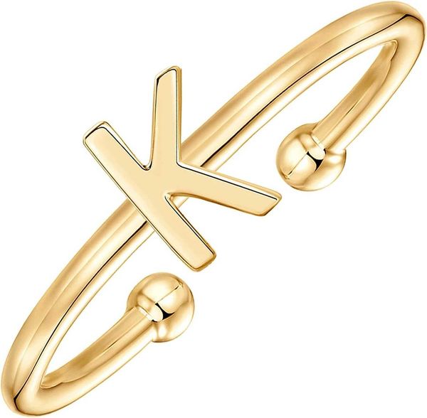 pavoi 14k gold plated initial adjustable ring | womens initial ring | fasion ring women, Silver
pavoi 14k gold plated initial adjustable ring | womens initial ring | fasion ring women, Silver