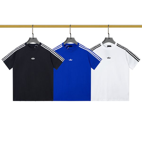 designer men's t-shirt round neck three stripes embroidery letter summer short sleeve women's korean loose versatile fashion brand, White;black
designer men's t-shirt round neck three stripes embroidery letter summer short sleeve women's korean loose versatile fashion brand, White;black
