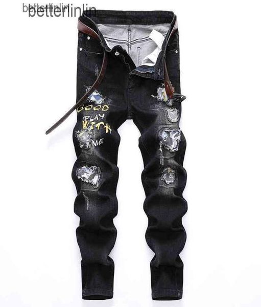 spring and autumn new men039s rock revival mens designer jeans designs for men hole patch men039s small straight slim trend 2055175, Blue
spring and autumn new men039s rock revival mens designer jeans designs for men hole patch men039s small straight slim trend 2055175, Blue