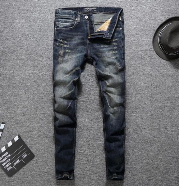 italian fashion designer men jeans classical brand jeans men slim fit dark color ripped homme biker6551104, Blue
italian fashion designer men jeans classical brand jeans men slim fit dark color ripped homme biker6551104, Blue