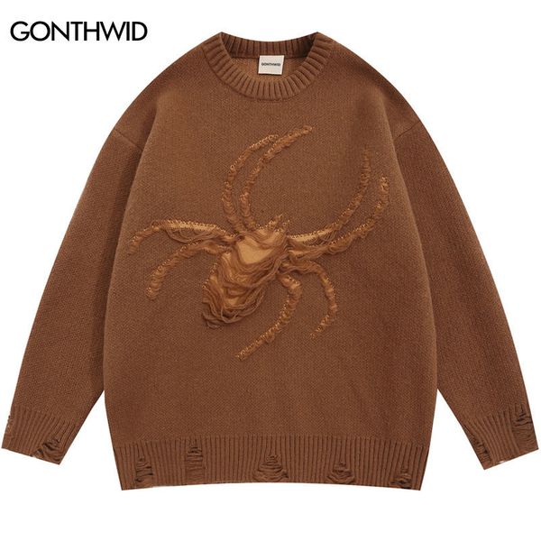 men's sweaters hip ripped sweater y2k harajuku knitted spide holes distressed jumper streetwear men fashion loose punk goth pullover 23, White;black
men's sweaters hip ripped sweater y2k harajuku knitted spide holes distressed jumper streetwear men fashion loose punk goth pullover 23, White;black