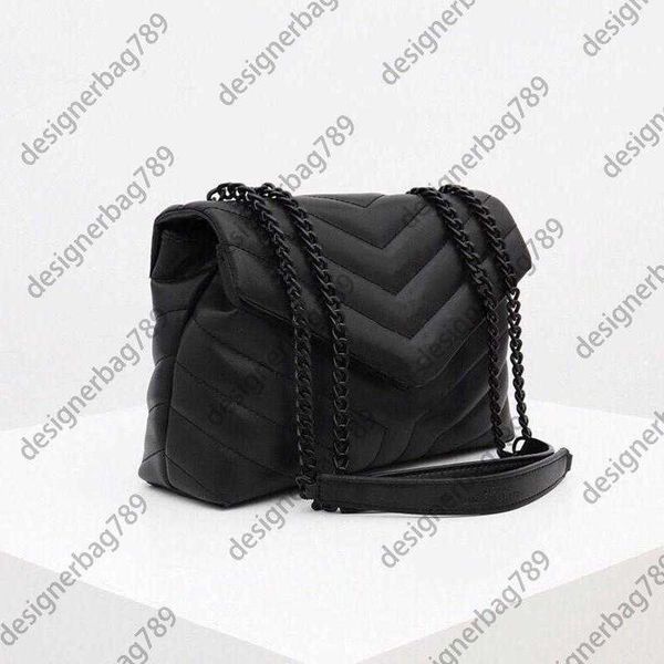 

2023 luxury handbag shoulder bag brand loulou y-shaped designer seam leather ladies metal black clamshell messenger chain bags box wholesale