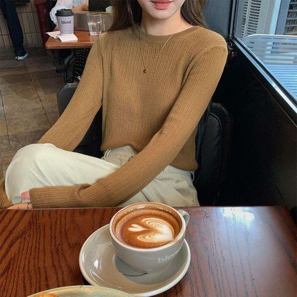 korean round neck sweater early autumn guangzhou line minimalist base female all rounder, White;black
korean round neck sweater early autumn guangzhou line minimalist base female all rounder, White;black