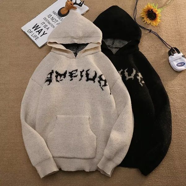 men's sweaters y2k fashion knitted sweater harajuku hooded sweater american vintage street men's and women's loose oversize b, White;black
men's sweaters y2k fashion knitted sweater harajuku hooded sweater american vintage street men's and women's loose oversize b, White;black