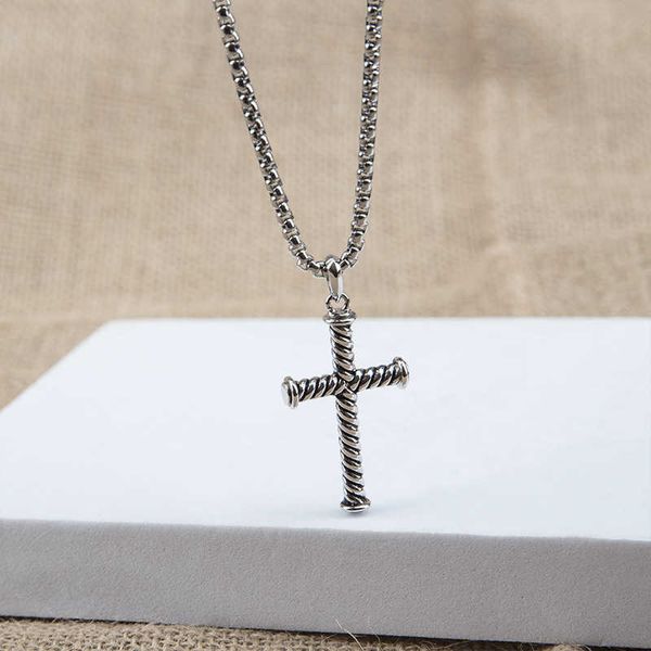 

Designer DY Necklace Luxury Top Cross Popular Button Line Pendant Stainless Steel Chain Necklace Accessories Jewelry fashion quality Valentine's Day romantic gift