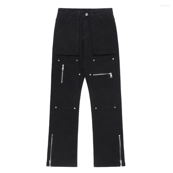 men's jeans ankle zipper multiple pockets high street y2k for man black beige, Blue
men's jeans ankle zipper multiple pockets high street y2k for man black beige, Blue
