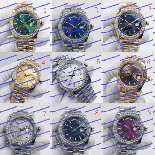 9 model fashion watch 128238 118238 36mm diamond watch blue black gold silver dail 2813 movement automatic mechanical men's watch 12834, Slivery;brown
9 model fashion watch 128238 118238 36mm diamond watch blue black gold silver dail 2813 movement automatic mechanical men's watch 12834, Slivery;brown
